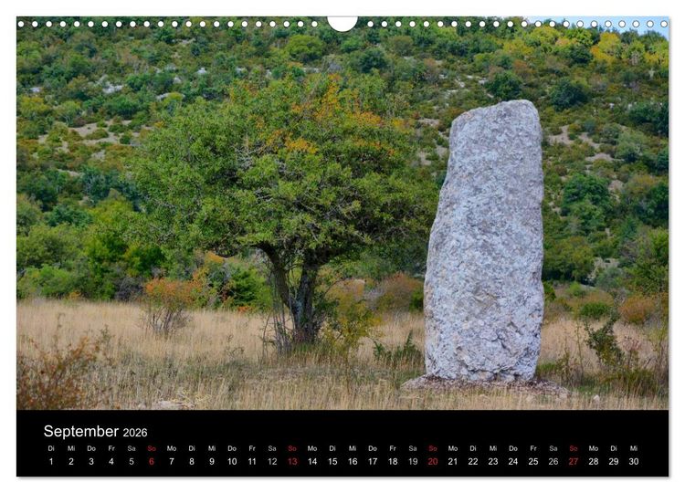 Produktbild: Frankreichs geheimnisvoller S&uuml;den - Dolmen und Menhire im Languedoc-Roussillon (Wandkalender 2026 DIN A3 quer), CALVENDO Monatskalender