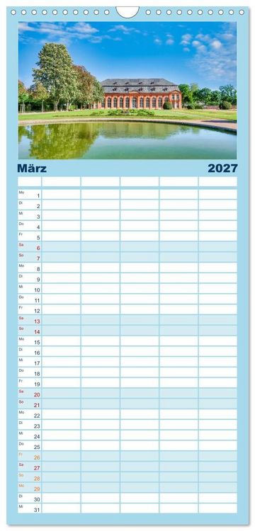 Produktbild: Familienplaner 2027 - Blickfang Darmstadt! mit 5 Spalten (Wandkalender, 21 x 45 cm) CALVENDO