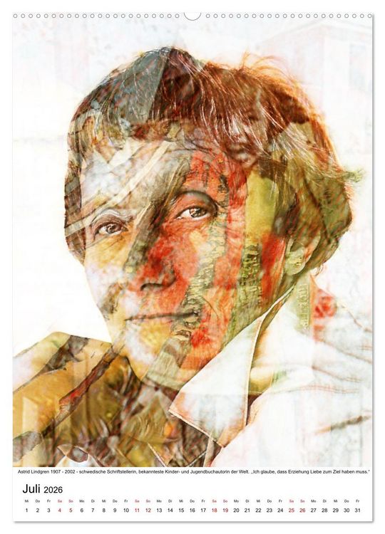 Produktbild: Die FARBEN der Frauen - 12 Portr&auml;ts gro&szlig;artiger Frauen (hochwertiger Premium Wandkalender 2026 DIN A2 hoch), Kunstdruck in Hochglanz