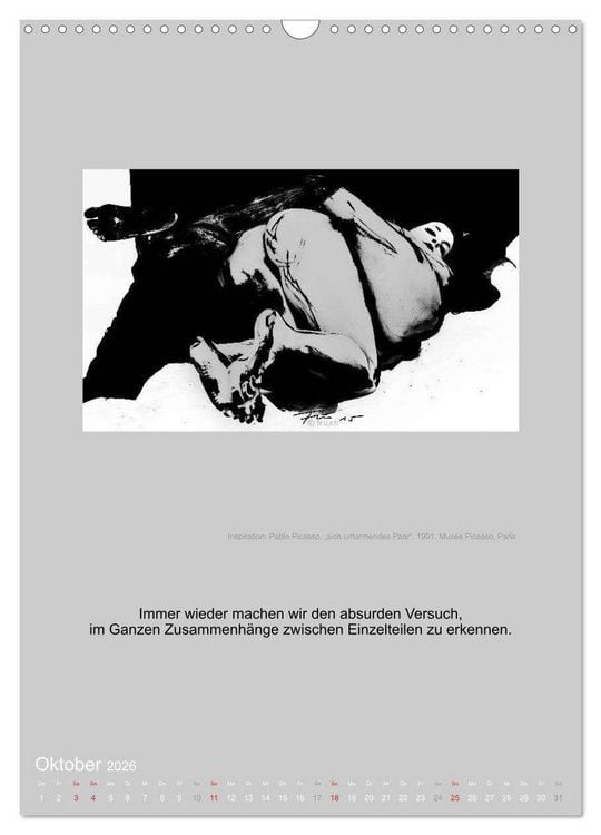 Produktbild: EROTISCHE BODYPAINTING ZITATE - HOMMAGE AN KLIMT, SCHIELE UND PICASSO (Wandkalender 2026 DIN A3 hoch), CALVENDO Monatskalender