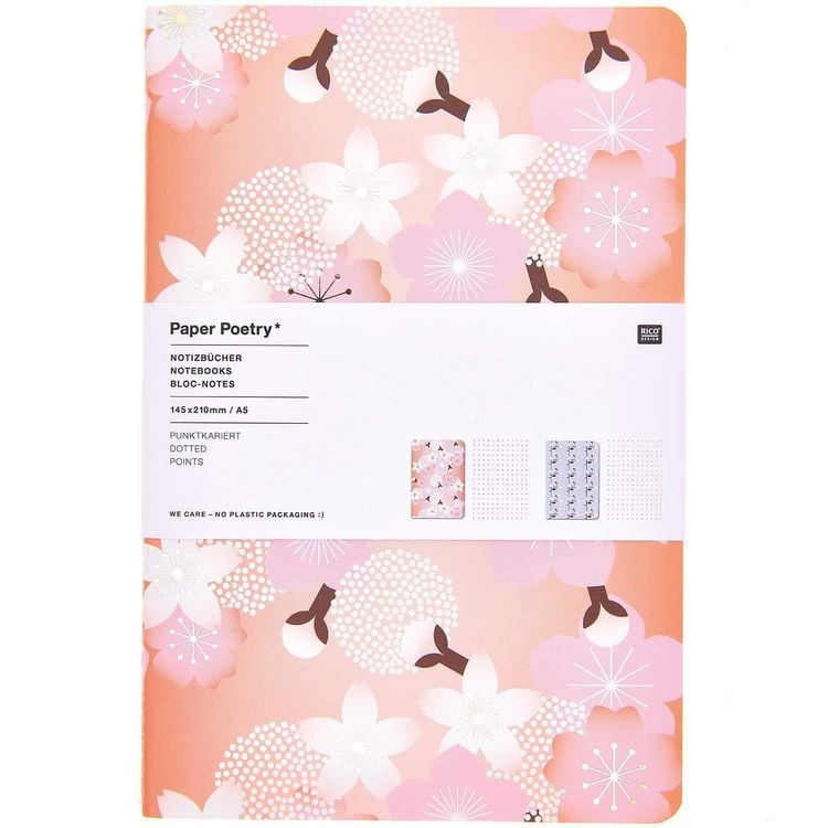 Produktbild: Notizb&uuml;cher Sakura Sakura, orange/blau MIX