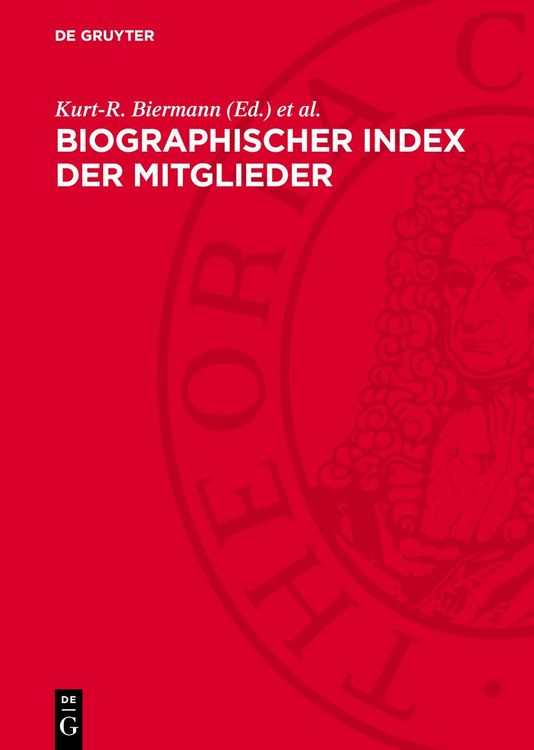 Produktbild: Biographischer Index der Mitglieder
