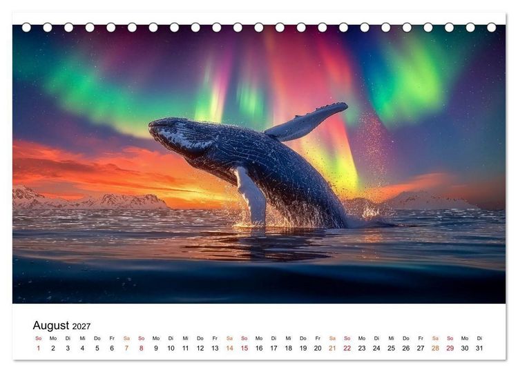 Produktbild: Wale - ein Jahr voller Meer (Tischkalender 2027 DIN A5 quer), CALVENDO Monatskalender