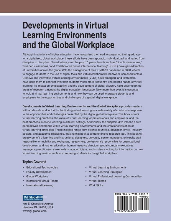 Produktbild: Developments in Virtual Learning Environments and the Global Workplace