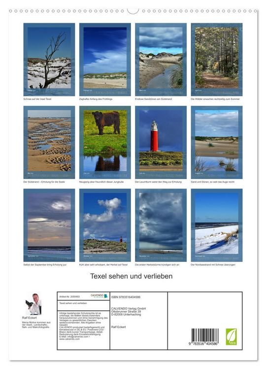 Produktbild: Texel sehen und verlieben (hochwertiger Premium Wandkalender 2026 DIN A2 hoch), Kunstdruck in Hochglanz