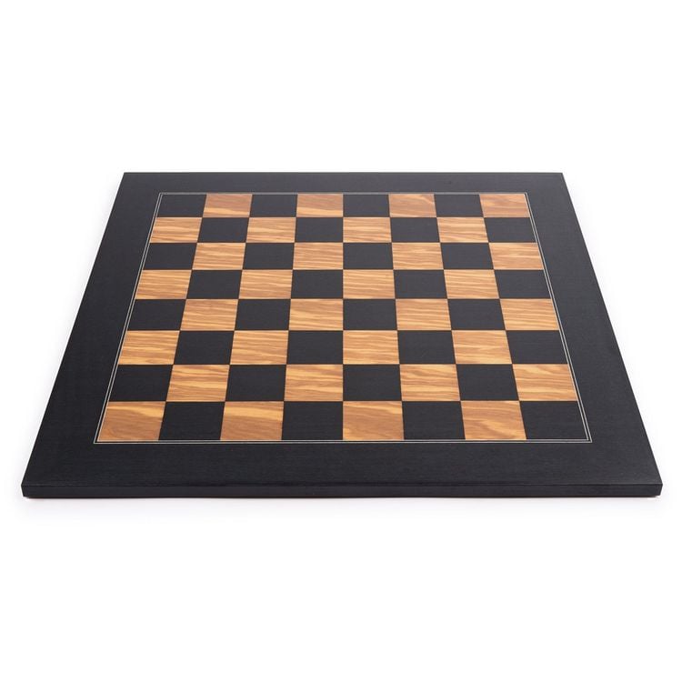 Produktbild: Schachset Schwarz Olive Deluxe, Feld 50 mm