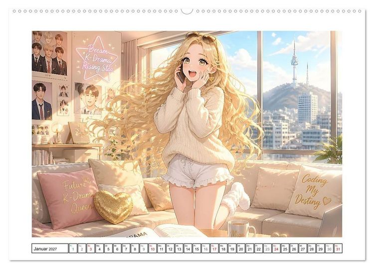 Produktbild: Ein K-Drama Sternchen hebt ab (hochwertiger Premium Wandkalender 2027 DIN A2 quer), Kunstdruck in Hochglanz