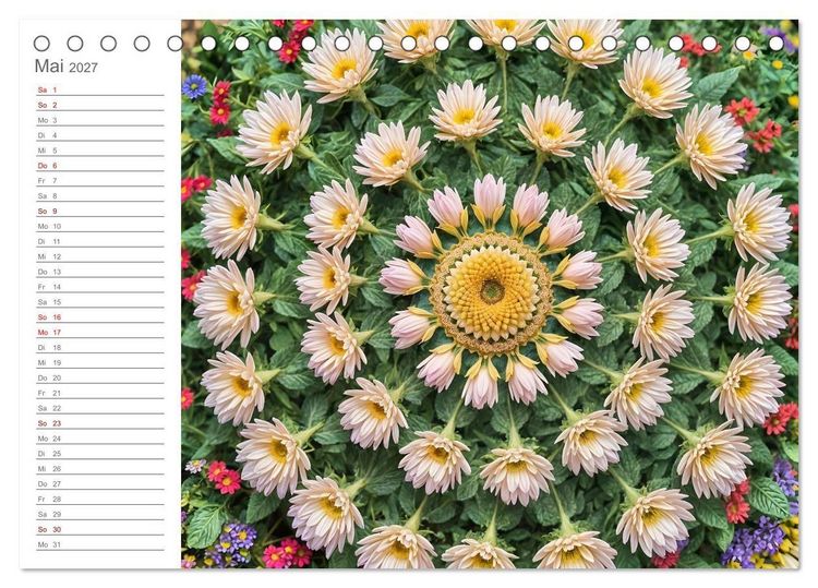 Produktbild: Natural Mandalas - Kraftvolle KI Mandalas aus Naturmaterialien (Tischkalender 2027 DIN A5 quer), CALVENDO Monatskalender
