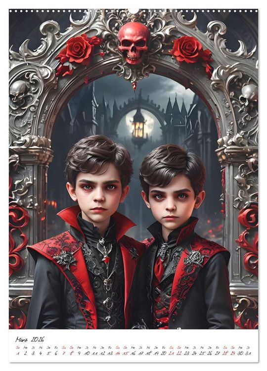 Produktbild: Vampirkinder der Finsternis (Wandkalender 2026 DIN A2 hoch), CALVENDO Monatskalender