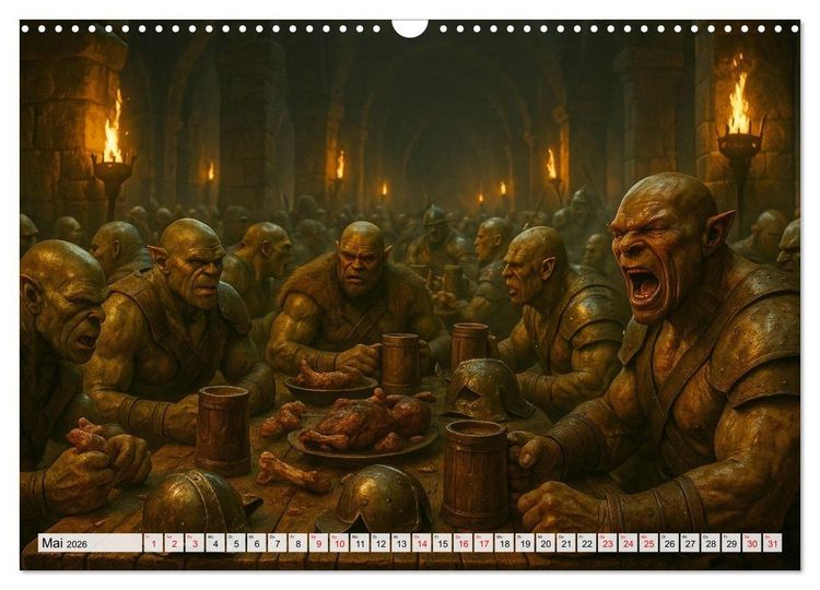 Produktbild: Erbe der Orks. Feuer und Schatten (Wandkalender 2026 DIN A3 quer), CALVENDO Monatskalender