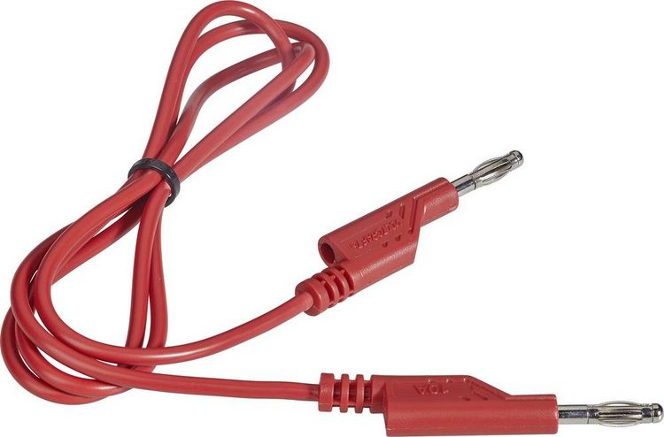 Produktbild: VOLTCRAFT Messleitung Lamellenstecker 4mm Lamellenstecker 4mm 1.00m Rot 1St.