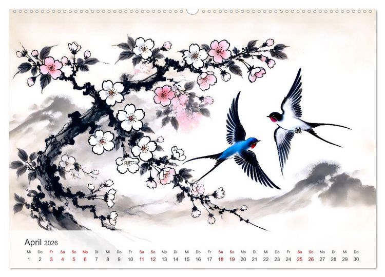 Produktbild: Das Leben der Schwalben - Getragen von Wind und Freiheit (Wandkalender 2026 DIN A2 quer), CALVENDO Monatskalender