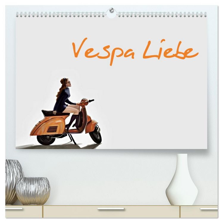 Produktbild: Vespa Liebe (hochwertiger Premium Wandkalender 2026 DIN A2 quer), Kunstdruck in Hochglanz
