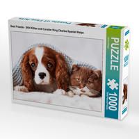 Produktbild: CALVENDO Puzzle Best Friends - BKH Kitten und Cavalier King Charles Spaniel Welpe 1000 Teile Lege-Gr&ouml;&szlig;e 64 x 48 cm Foto-Puzzle Bild von Janina B&uuml;rger
