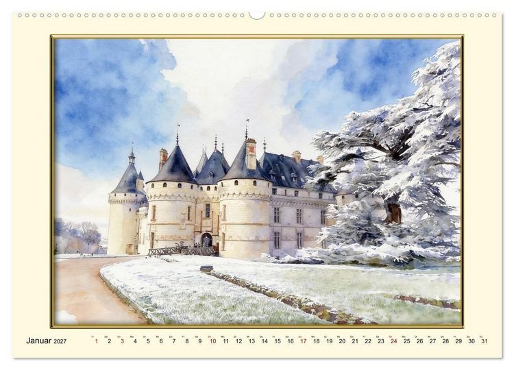 Produktbild: M&auml;rchenschl&ouml;sser an der Loire (hochwertiger Premium Wandkalender 2027 DIN A2 quer), Kunstdruck in Hochglanz