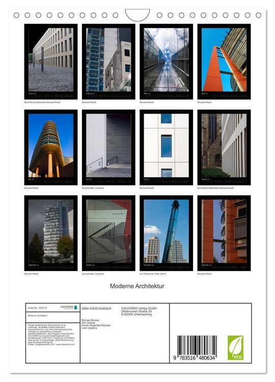 Produktbild: Moderne Architektur (Wandkalender 2026 DIN A4 hoch), CALVENDO Monatskalender