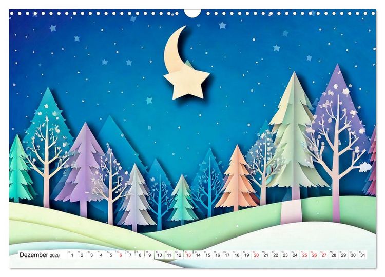 Produktbild: Wandel der Jahreszeiten in Papierschichten (Wandkalender 2026 DIN A3 quer), CALVENDO Monatskalender