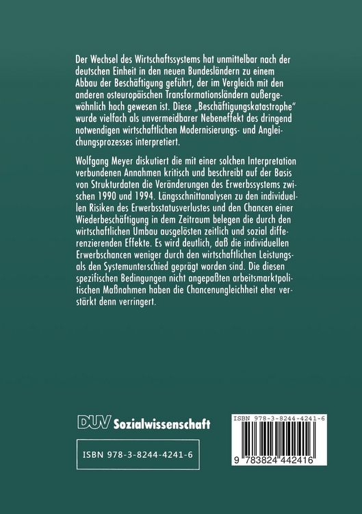 Produktbild: Individuelle Erwerbschancen in Ostdeutschland