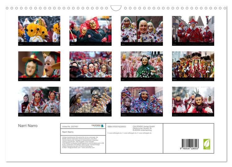Produktbild: Narri Narro (Wandkalender 2026 DIN A3 quer), CALVENDO Monatskalender