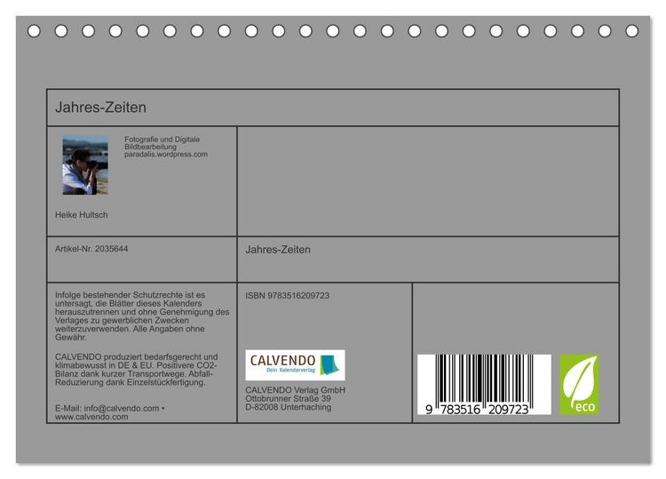 Produktbild: Jahres-Zeiten (Tischkalender 2026 DIN A5 quer), CALVENDO Monatskalender