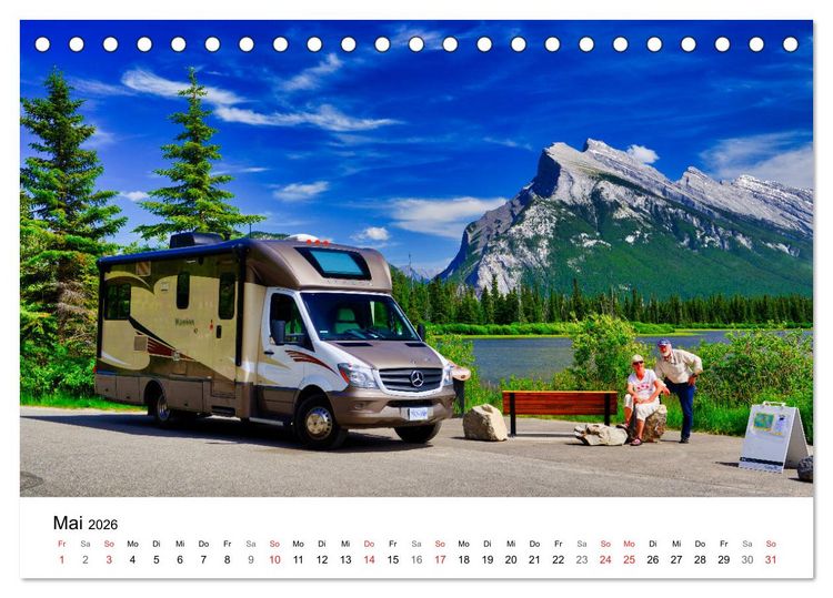 Produktbild: KANADA Mit dem Camper quer durch die Rockies (Tischkalender 2026 DIN A5 quer), CALVENDO Monatskalender