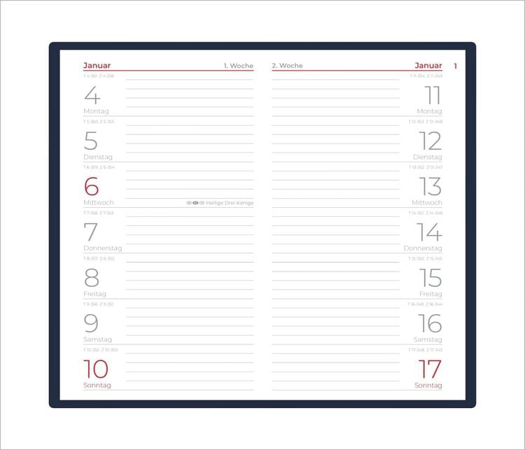 Produktbild: Taschenplaner 1W/1S blau 2027