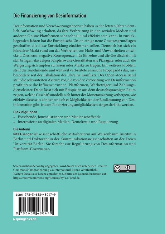 Produktbild: Die Finanzierung von Desinformation