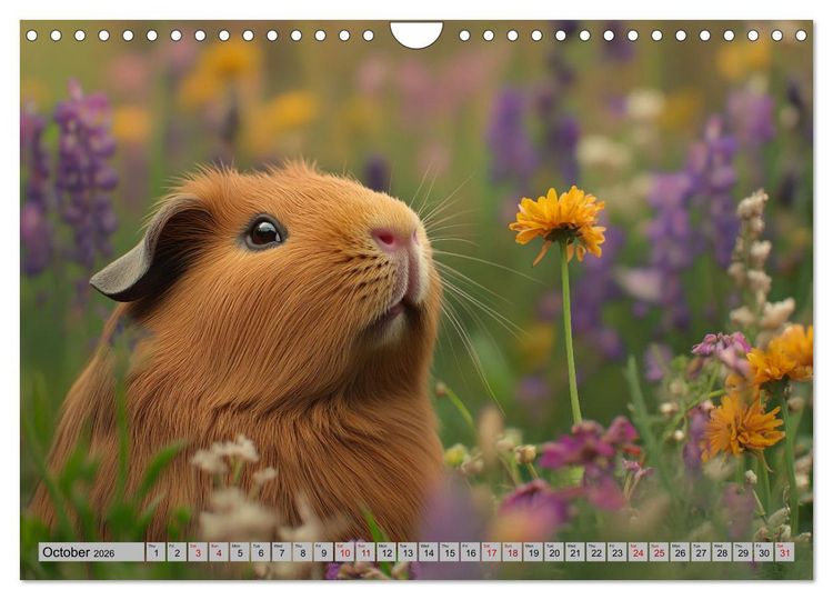 Produktbild: Guinea Pigs with Happy Squeal (Wall Calendar 2026 DIN A4 landscape), CALVENDO 12 Month Wall Calendar