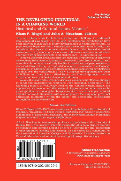 Produktbild: The Developing Individual in a Changing World