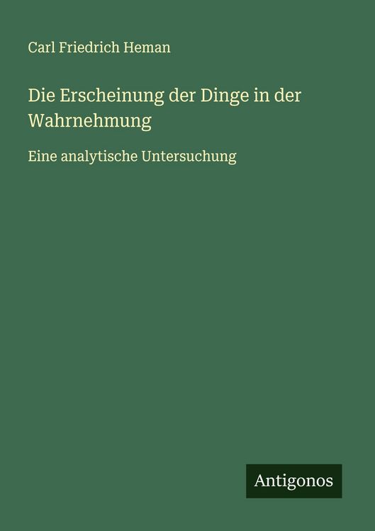 Produktbild: Die Erscheinung der Dinge in der Wahrnehmung