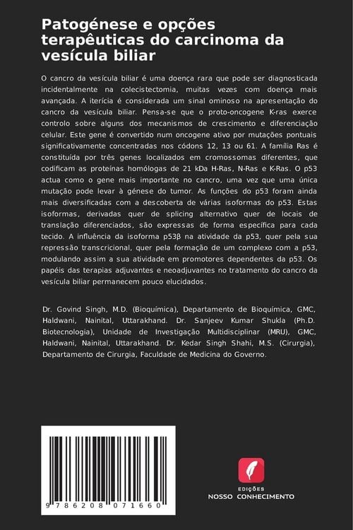 Produktbild: Patog&eacute;nese e op&ccedil;&otilde;es terap&ecirc;uticas do carcinoma da ves&iacute;cula biliar
