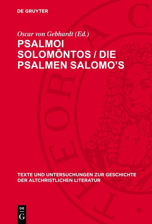 Produktbild: Psalmoi Solomōntos / Die Psalmen Salomo&rsquo;s