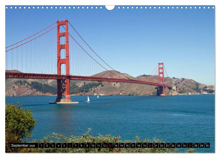 Produktbild: GOLDEN GATE BRIDGE Fascinating San Francisco (Wall Calendar 2026 DIN A3 landscape), CALVENDO 12 Month Wall Calendar