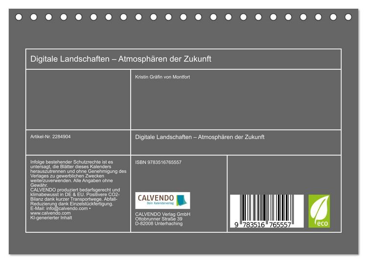 Produktbild: Digitale Landschaften &ndash; Atmosph&auml;ren der Zukunft (Tischkalender 2027 DIN A5 quer), CALVENDO Monatskalender