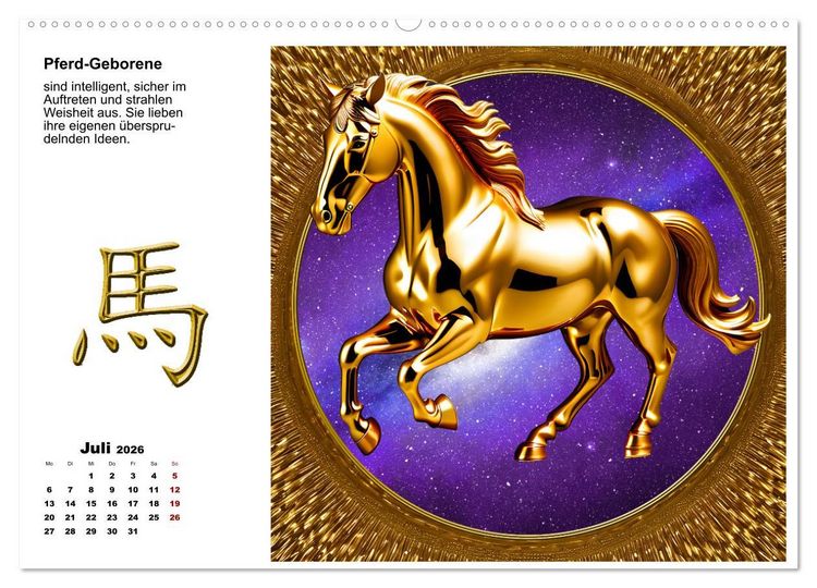 Produktbild: Chinesische Sternzeichen (hochwertiger Premium Wandkalender 2026 DIN A2 quer), Kunstdruck in Hochglanz