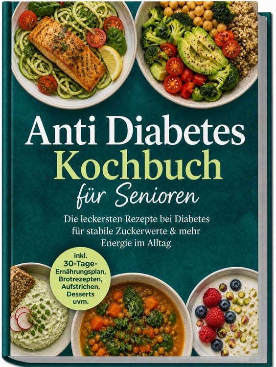 Produktbild: Anti Diabetes Kochbuch f&uuml;r Senioren: Die leckersten Rezepte bei Diabetes f&uuml;r stabile Zuckerwerte & mehr Energie im Alltag &ndash; inkl. 30-Tage-Ern&auml;hrungsplan, Brotrezepten, Aufstrichen, Desserts uvm.