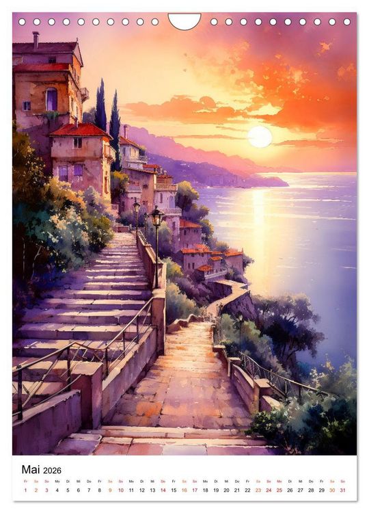 Produktbild: Italienische Riviera - wundersch&ouml;ne K&uuml;ste (Wandkalender 2026 DIN A4 hoch), CALVENDO Monatskalender
