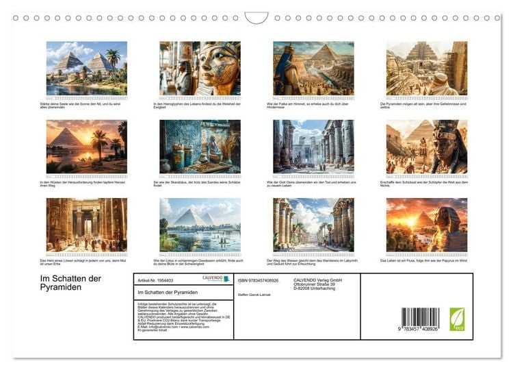 Produktbild: Im Schatten der Pyramiden (Wandkalender 2026 DIN A3 quer), CALVENDO Monatskalender