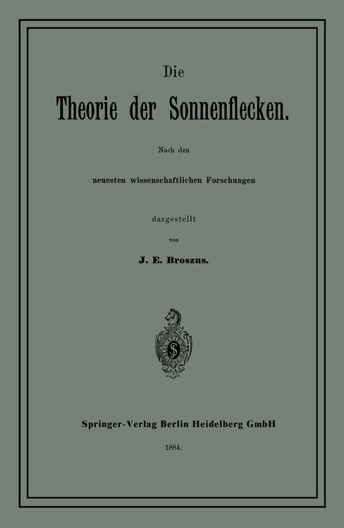 Produktbild: Die Theorie der Sonnenflecken