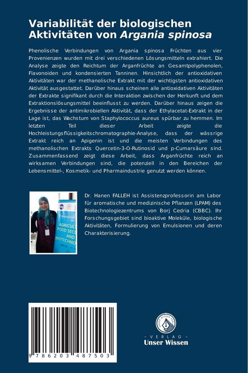 Produktbild: Variabilit&auml;t der biologischen Aktivit&auml;ten von Argania spinosa