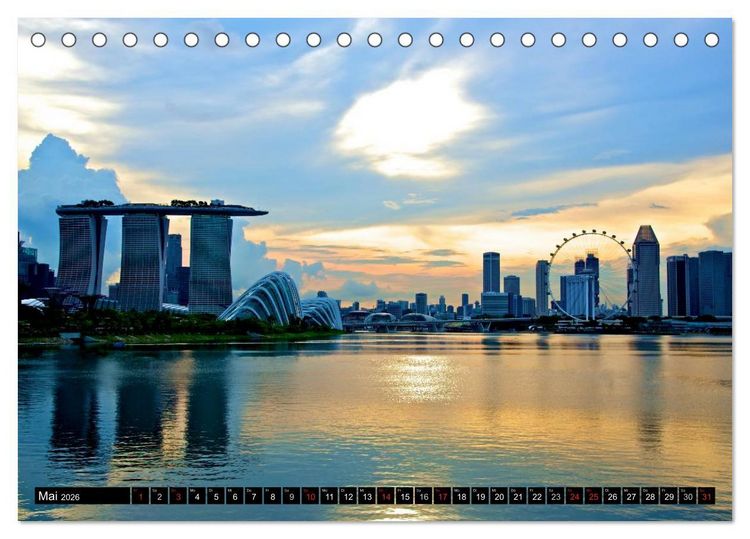 Produktbild: Singapur - Einzigartige Skylines (Tischkalender 2026 DIN A5 quer), CALVENDO Monatskalender