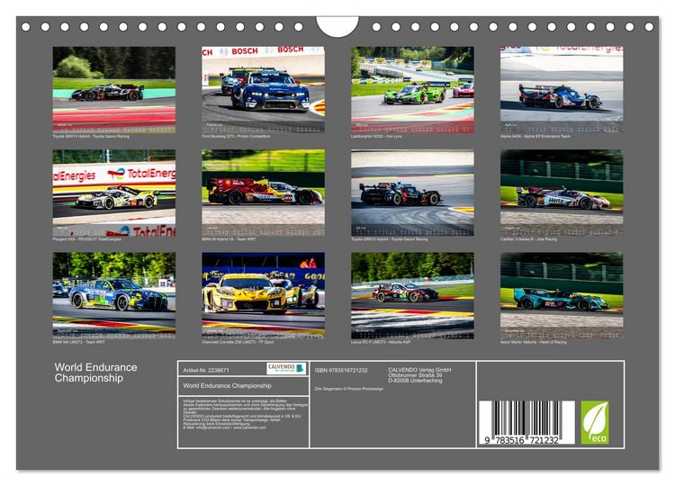 Produktbild: World Endurance Championship (Wandkalender 2026 DIN A4 quer), CALVENDO Monatskalender