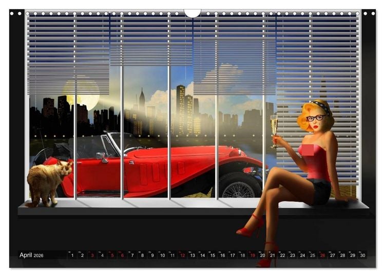 Produktbild: Oldtimer und Pin-Up Girls by Mausopardia (Wandkalender 2026 DIN A3 quer), CALVENDO Monatskalender