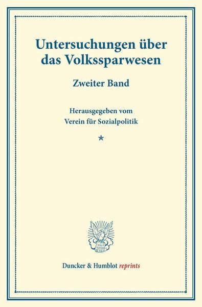 Produktbild: Untersuchungen &uuml;ber das Volkssparwesen.