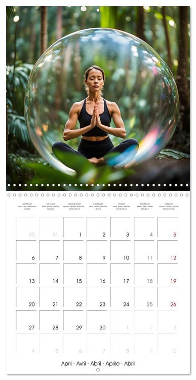 Produktbild: Soap bubble yoga dreams - AI Yoga journeys (Wall Calendar 2026 12 &times; 12 Inch) CALVENDO 12 Month Wall Calendar