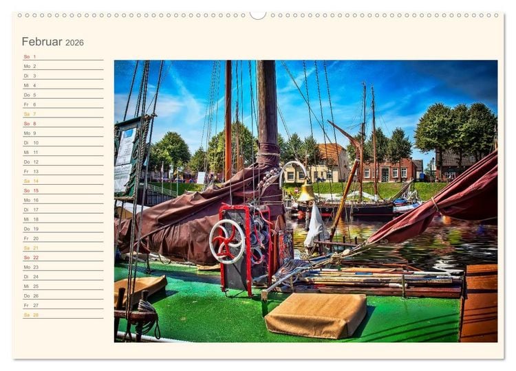 Produktbild: Ostfriesland - Museumshafen Carolinensiel (hochwertiger Premium Wandkalender 2026 DIN A2 quer), Kunstdruck in Hochglanz
