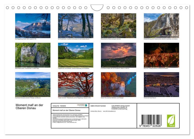 Produktbild: Moment mal! an der Oberen Donau (Wandkalender 2026 DIN A4 quer), CALVENDO Monatskalender