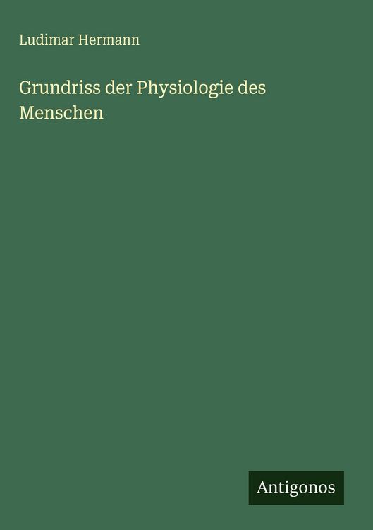 Produktbild: Grundriss der Physiologie des Menschen