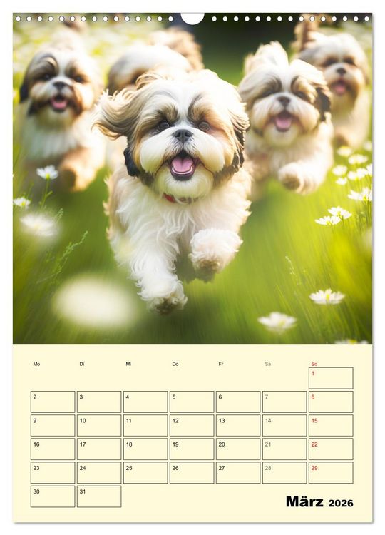 Produktbild: Shih Tzu Alarm. Gl&uuml;ckliche Wuschelk&ouml;pfe (Wandkalender 2026 DIN A3 hoch), CALVENDO Monatskalender