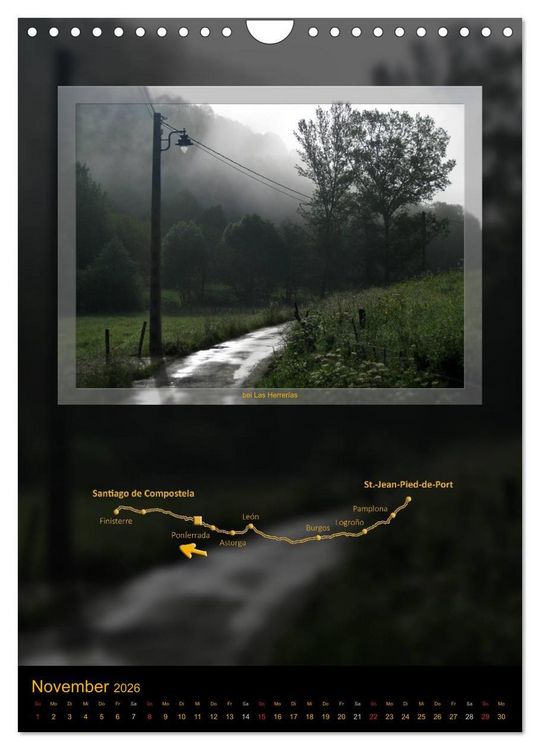 Produktbild: Jakobsweg - Camino Franc&eacute;s (Wandkalender 2026 DIN A4 hoch), CALVENDO Monatskalender